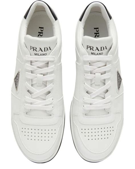 prada bianco sneakers|White Downtown Patent Leather Sneakers .